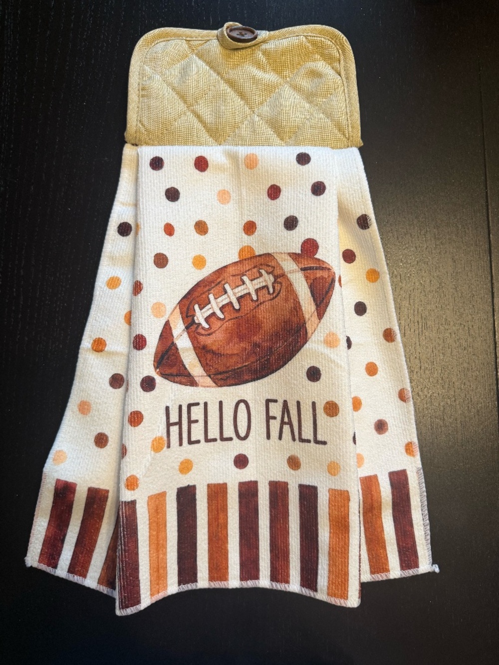 Handmade Hanging Kitchen Towel & Pot Holder with Button
